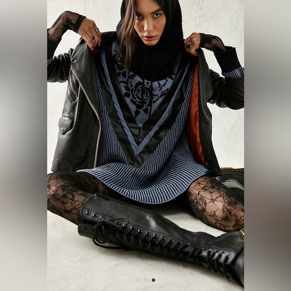 Free People Florence Sweater Mini Dress in Blue - Picture 2 of 5